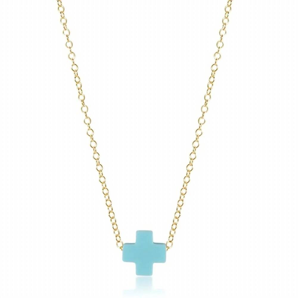 NEW ENEWTON signature cross 16" necklace in gold